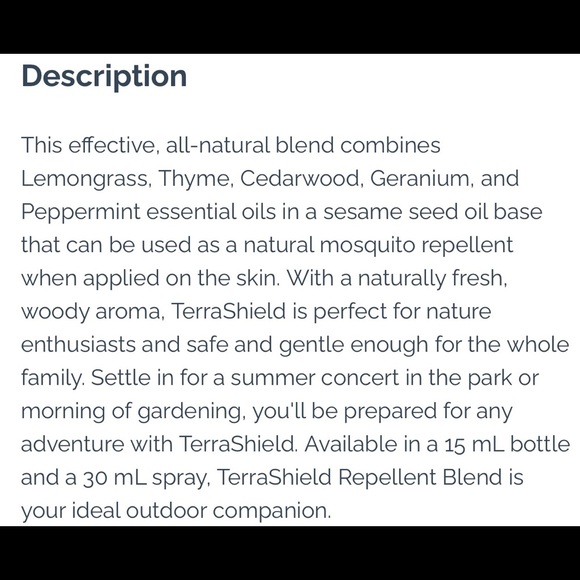 New ~ do TERRA Terra Shield Repellent Blend - Picture 2 of 2